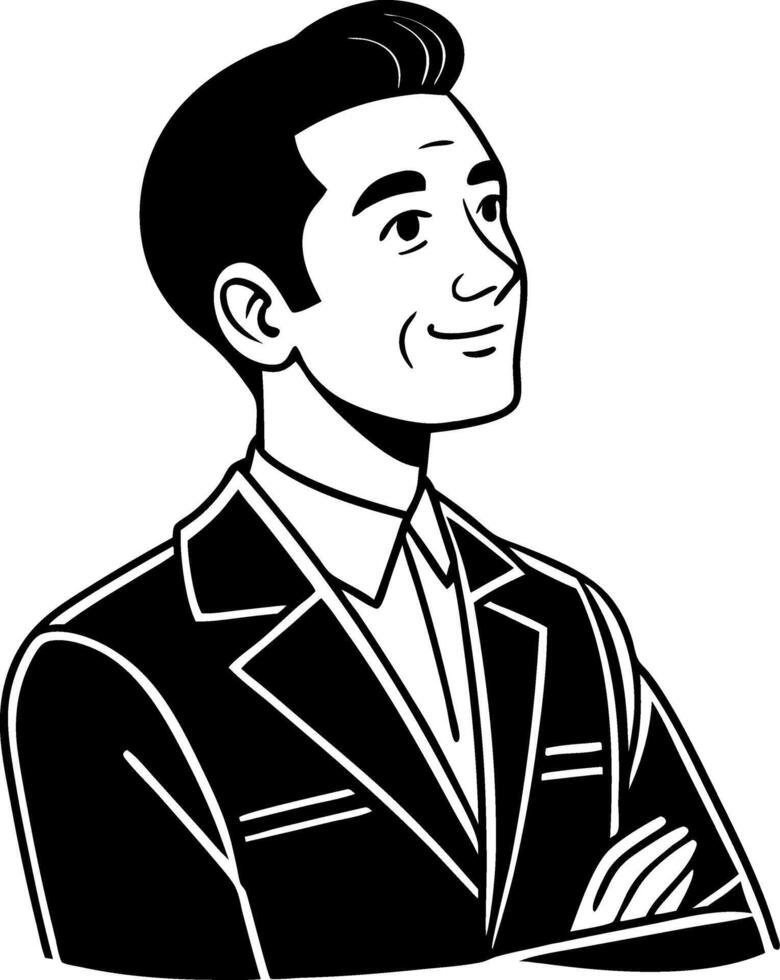 Stylish Smiling Young Man in Formal Suit Illustration for Design Projects vector