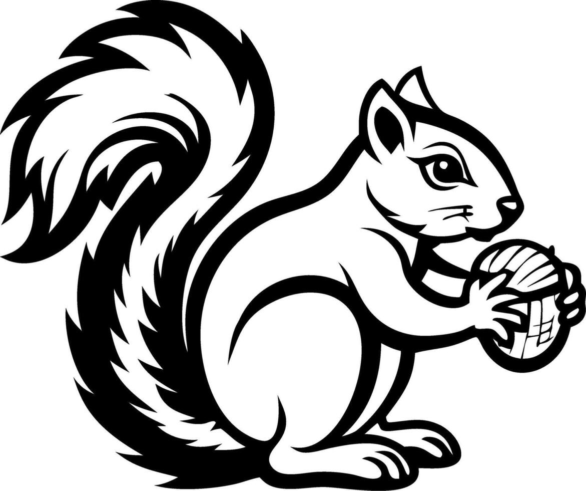 Playful Squirrel Holding Yarn Cartoon Illustration for Craft Projects and Decor vector