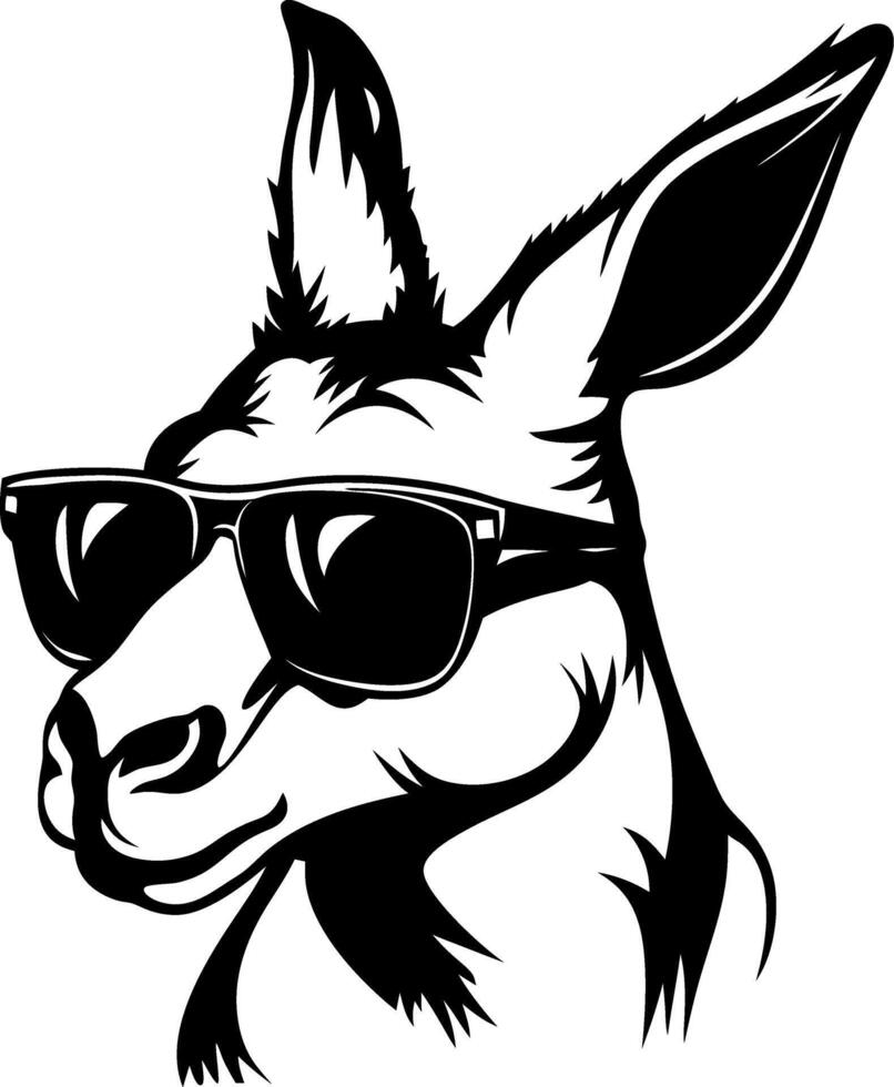 Stylish Kangaroo Wearing Sunglasses Cool Animal Illustration for T-Shirt Design and Decor vector