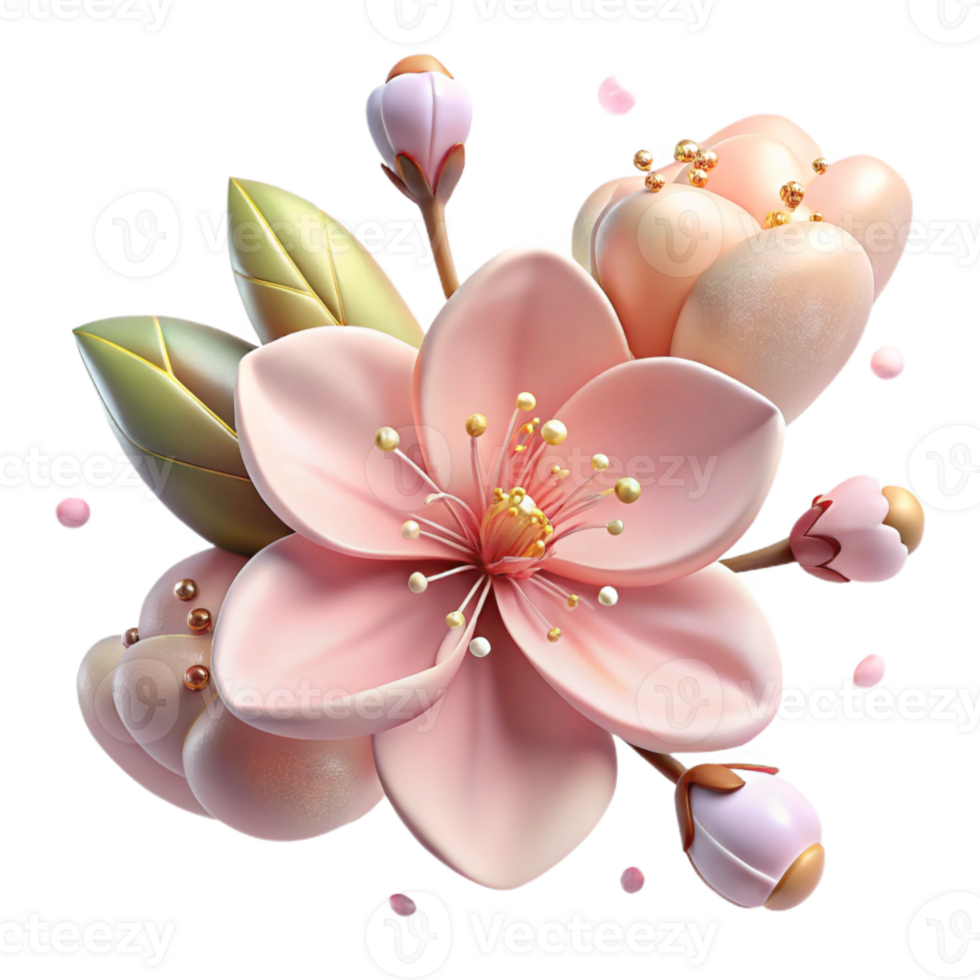 magnificent abstract Peach Blossom Flower Texture Spring Bloom Isolated premium png