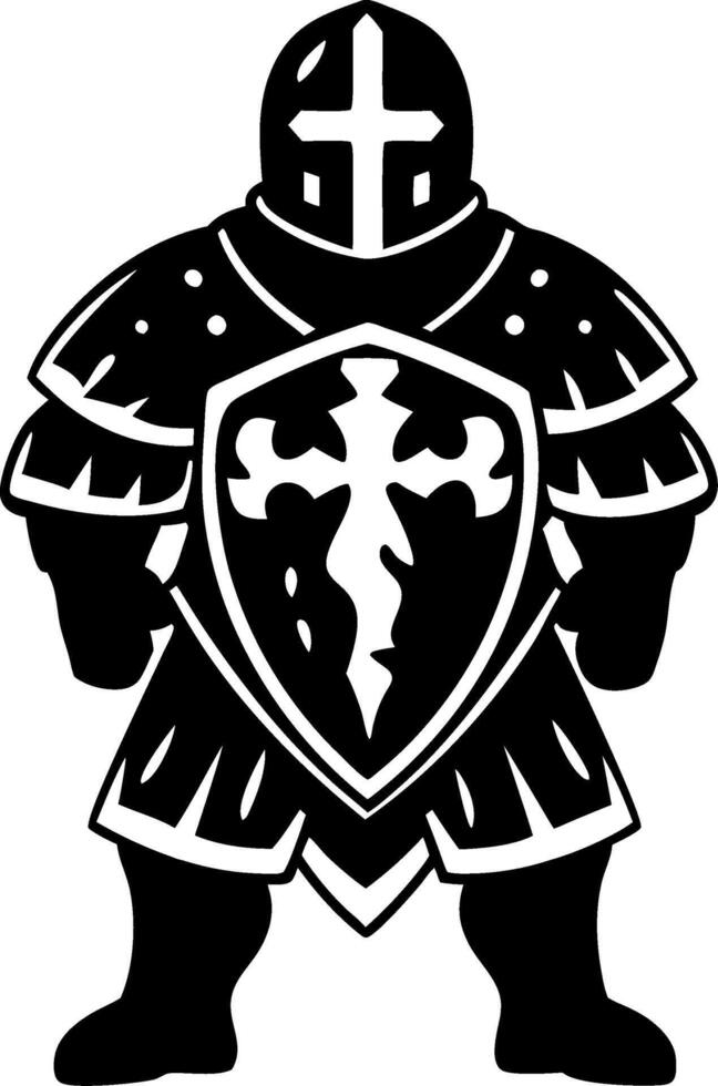 Knight in Armor Design for Fantasy Themes and Medieval Artwork Applications vector