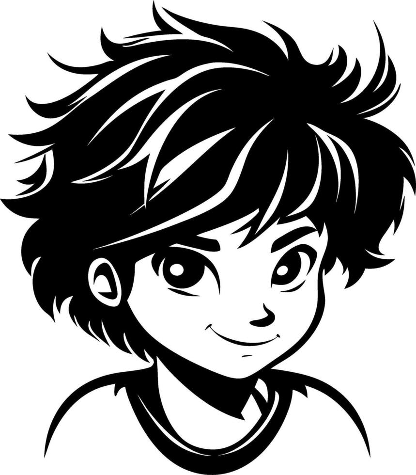 Playful Cartoon Boy with Spiky Hair Illustration for Kids Projects and Designs vector