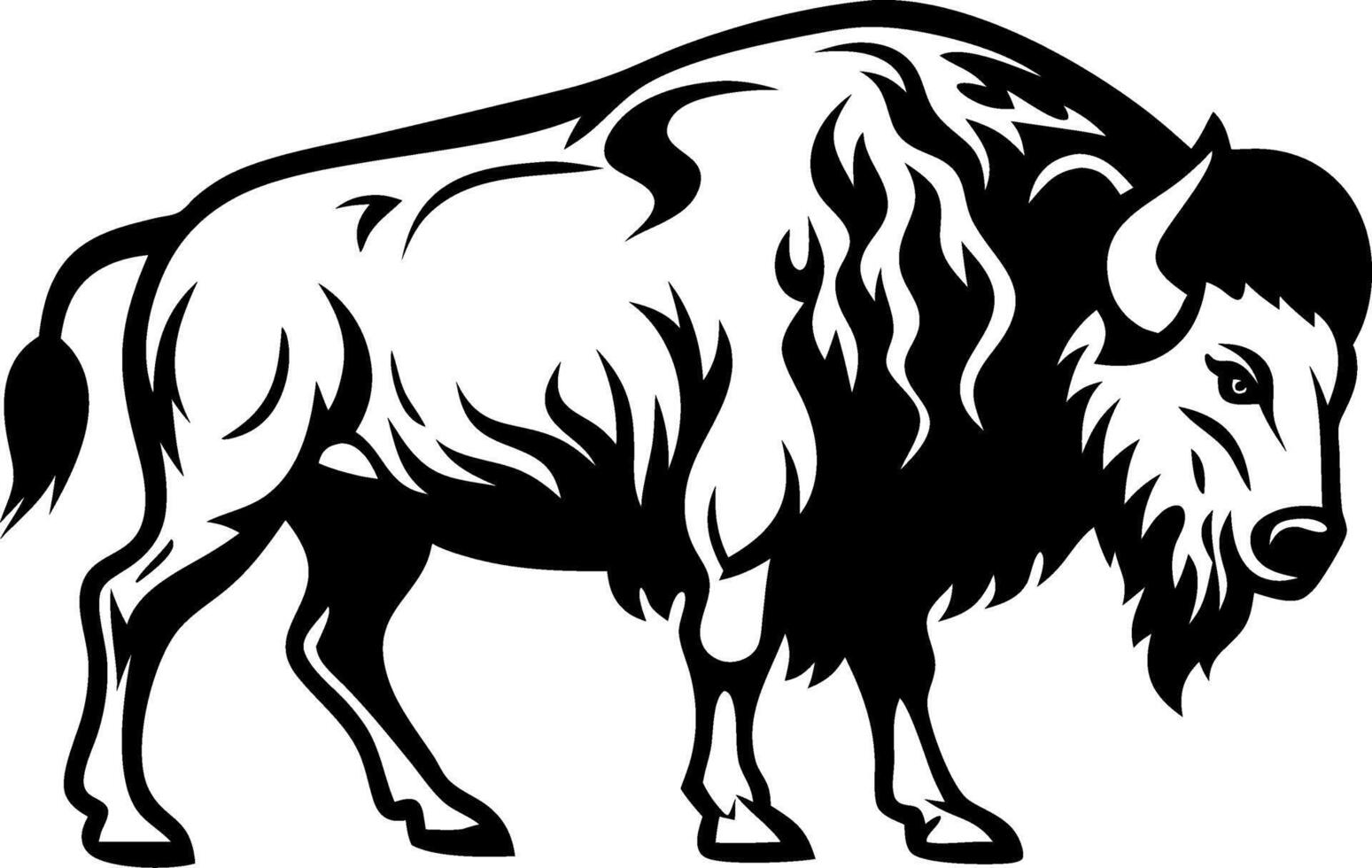Bold Bison Illustration Ideal for Tattoo Design and Graphic Projects vector