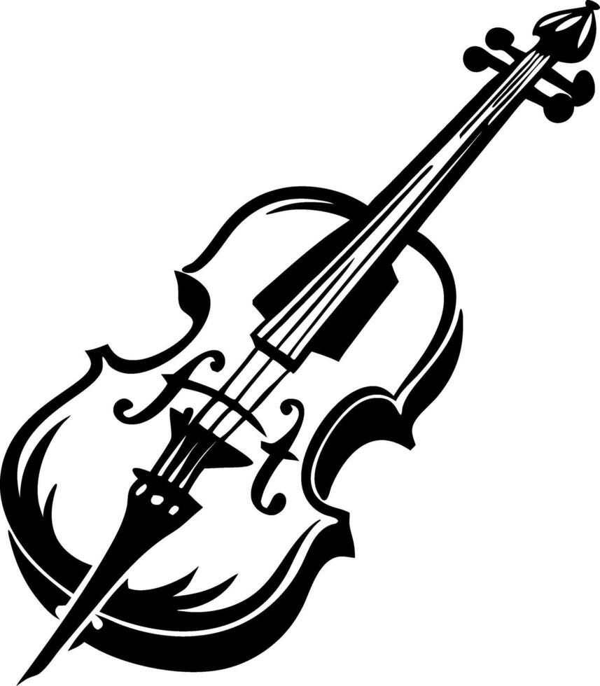Intricate Black Violin Design for Music Lovers Perfect for Tattoos and Artistic Creations vector