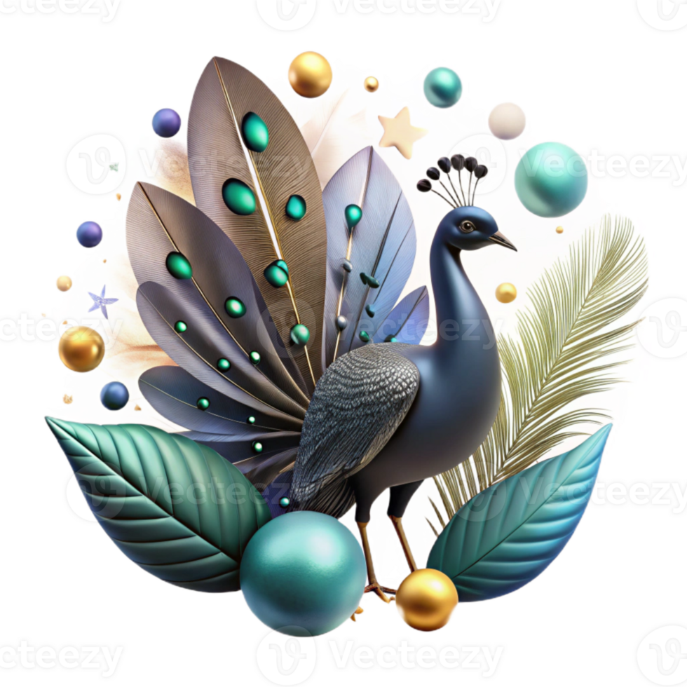 stunning minimalist Peacock Silhouette Feathers Isolated Bird Cutout detailed png