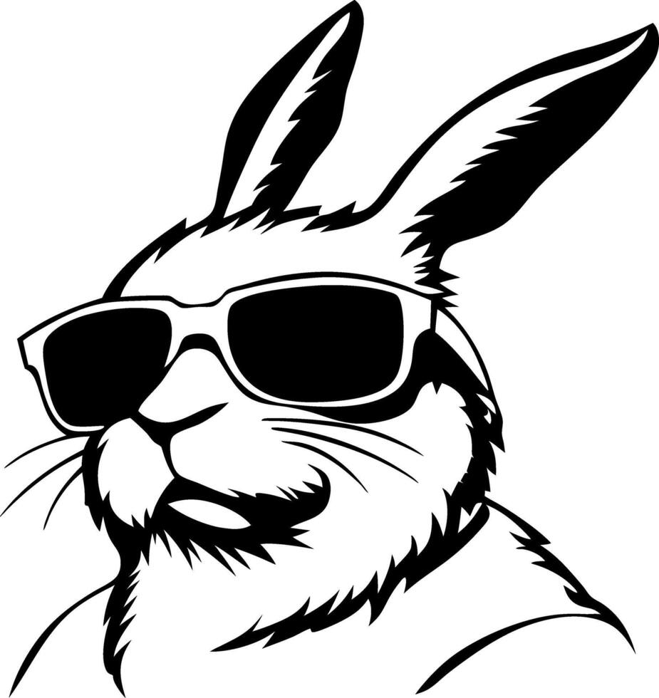 Cool Rabbit in Sunglasses Stylish Hipster Animal Illustration for Fun Designs vector