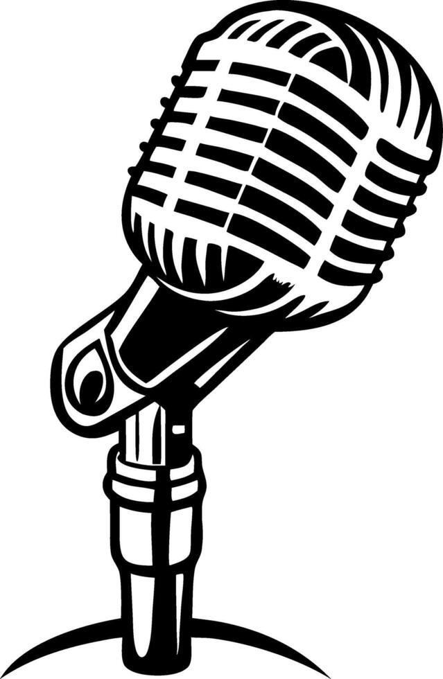 Vintage Microphone Design Perfect for Music Themes and Tattoo Inspiration vector