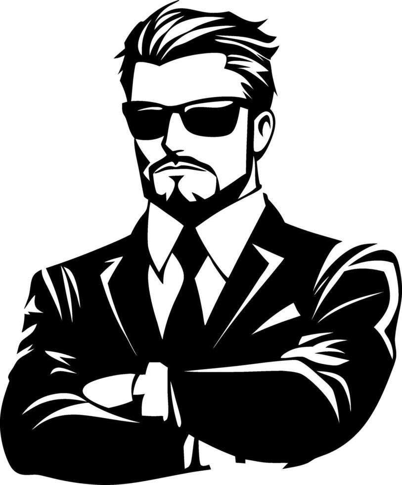 Stylish Confident Man in Sunglasses and Suit Graphic for Modern Design Projects vector