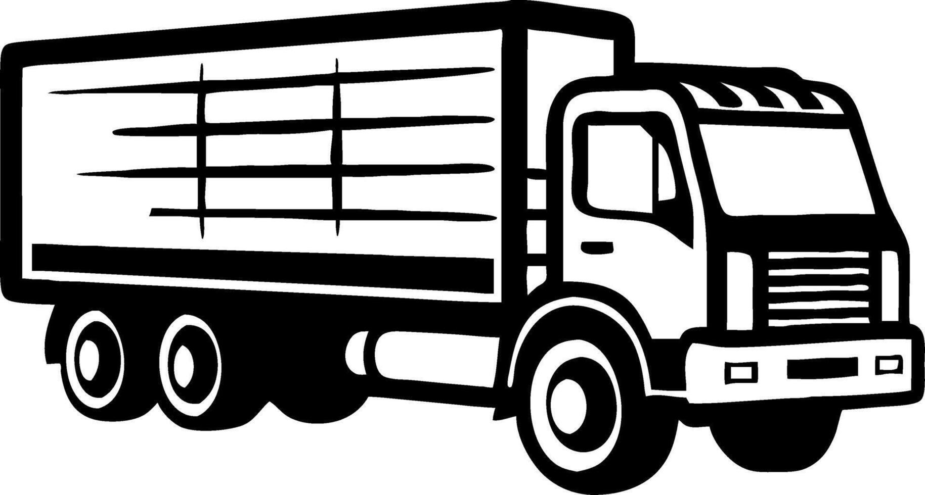 Detailed Black Truck Illustration for Transportation and Logistics Design Applications vector