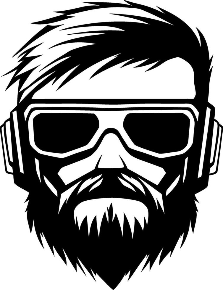 Cool Bearded Man with Sunglasses Design for Tattoos and Graphic Art vector