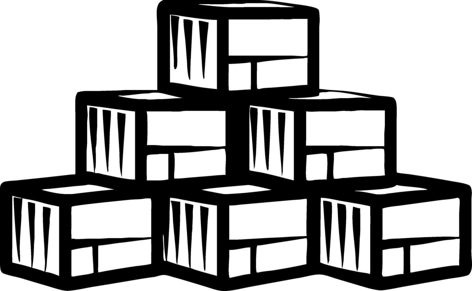 Stacked Cargo Boxes for Shipping Logistics and Transportation Design vector