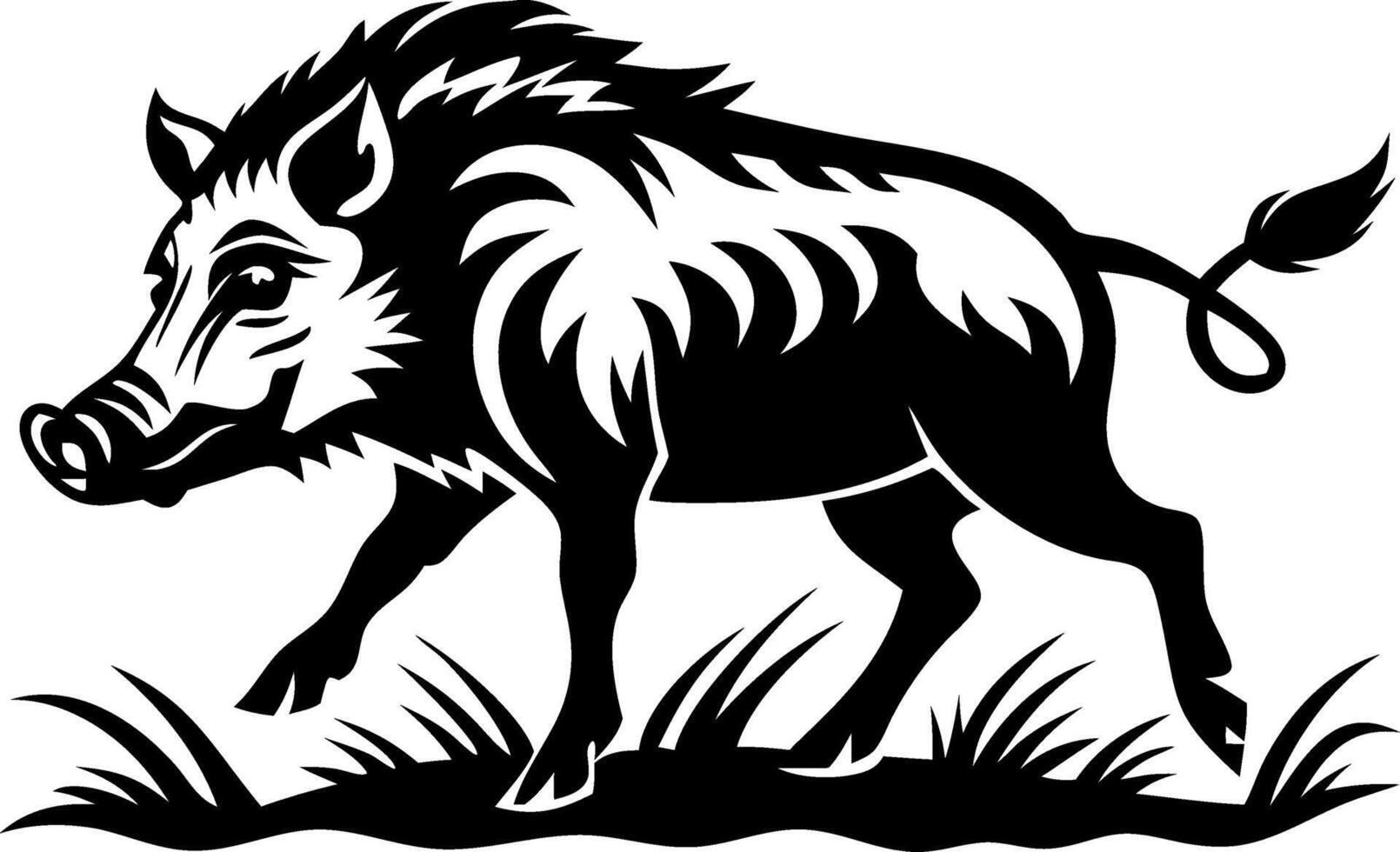 Detailed Wild Boar Illustration Ideal for Tattoos and Nature Themed Artwork vector
