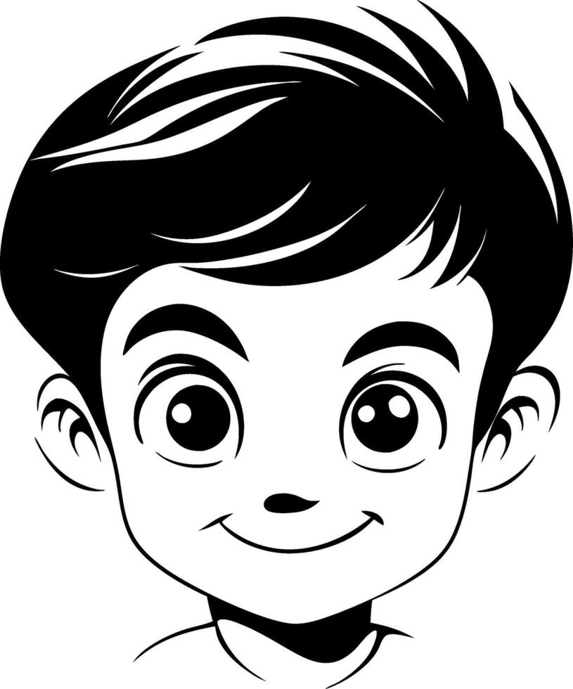 Cute Cartoon Boy Character Smiling Art for Childrens Illustrations and Designs vector