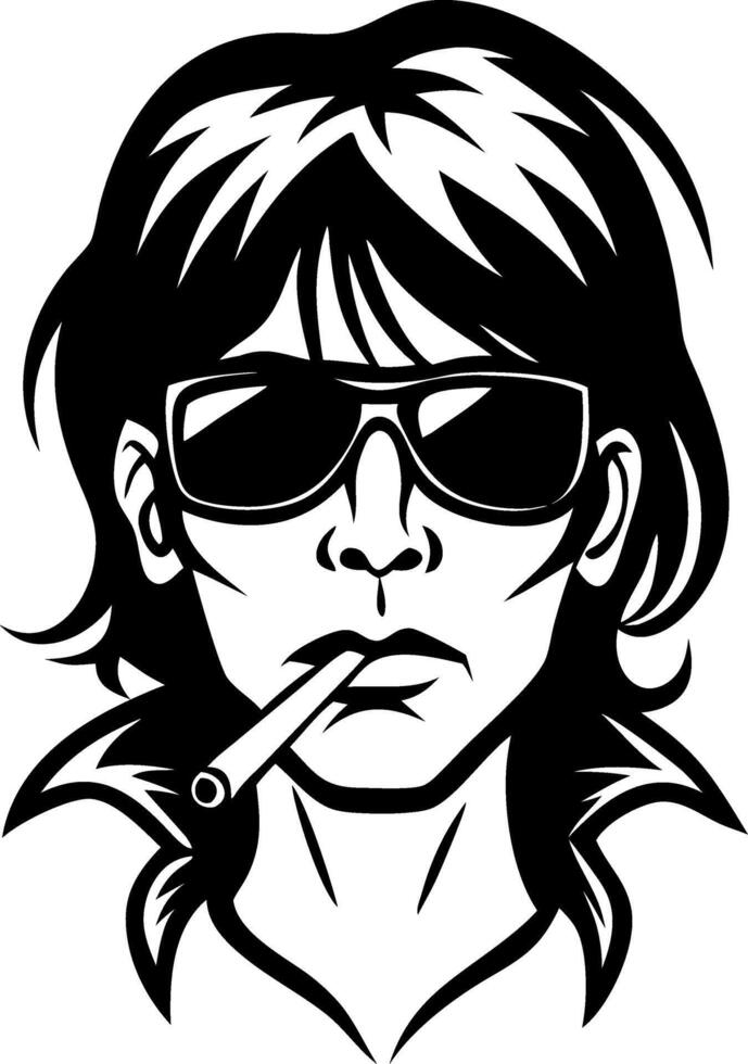Stylish Male Character with Sunglasses and Cigarette Art for Tattoo and Design vector