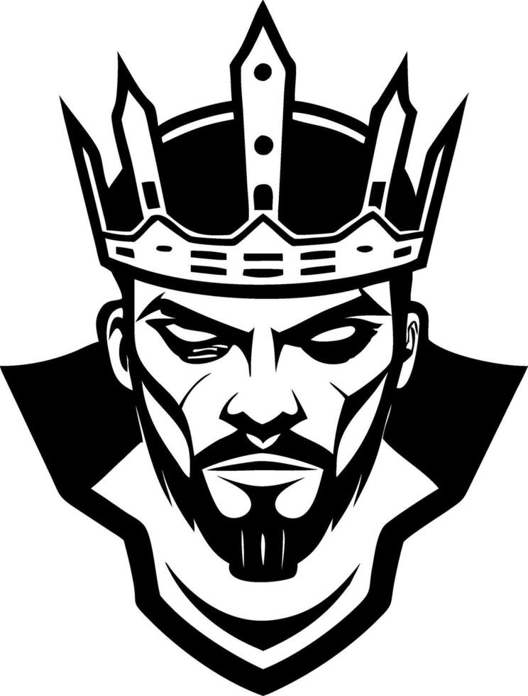 Regal King Silhouette Design with Crown for Tattoos and Graphic Art vector