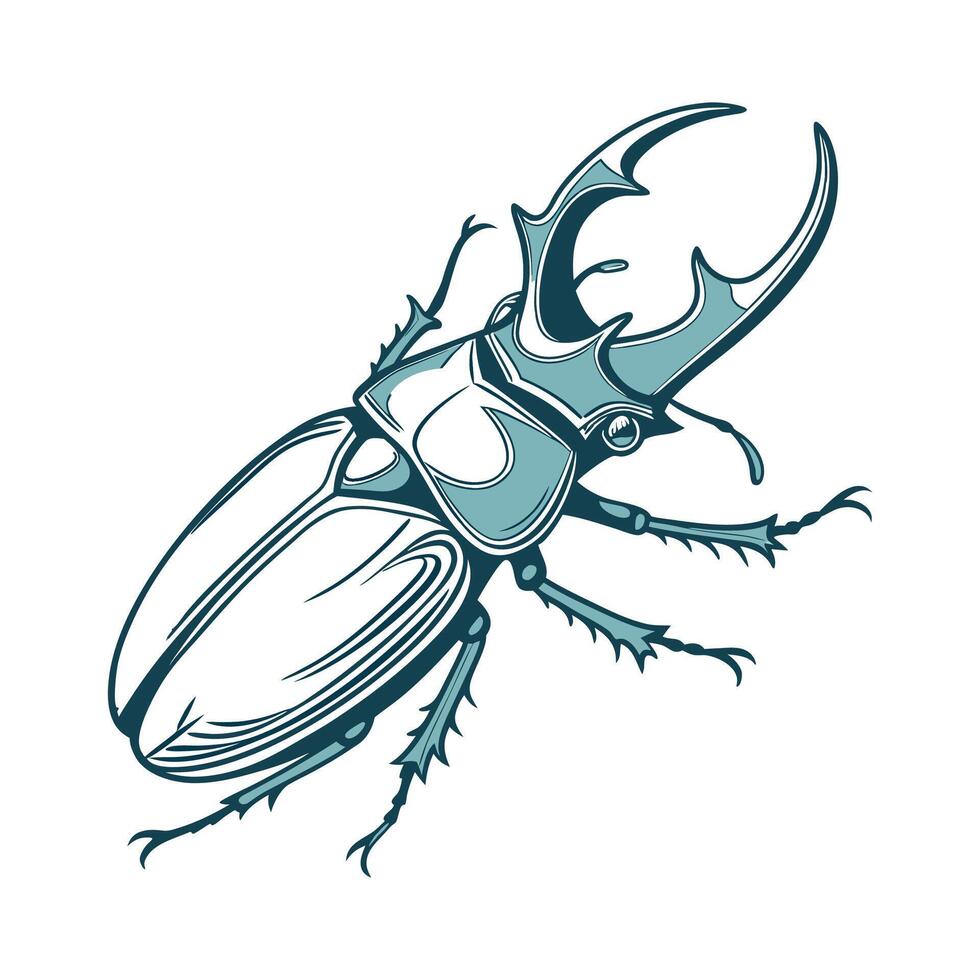 Stylish Coprophanaeus Lancifer Beetle Illustration vector