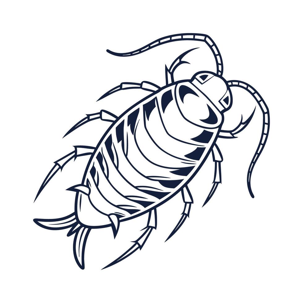 Corixa Punctata Waterbug Design on White vector