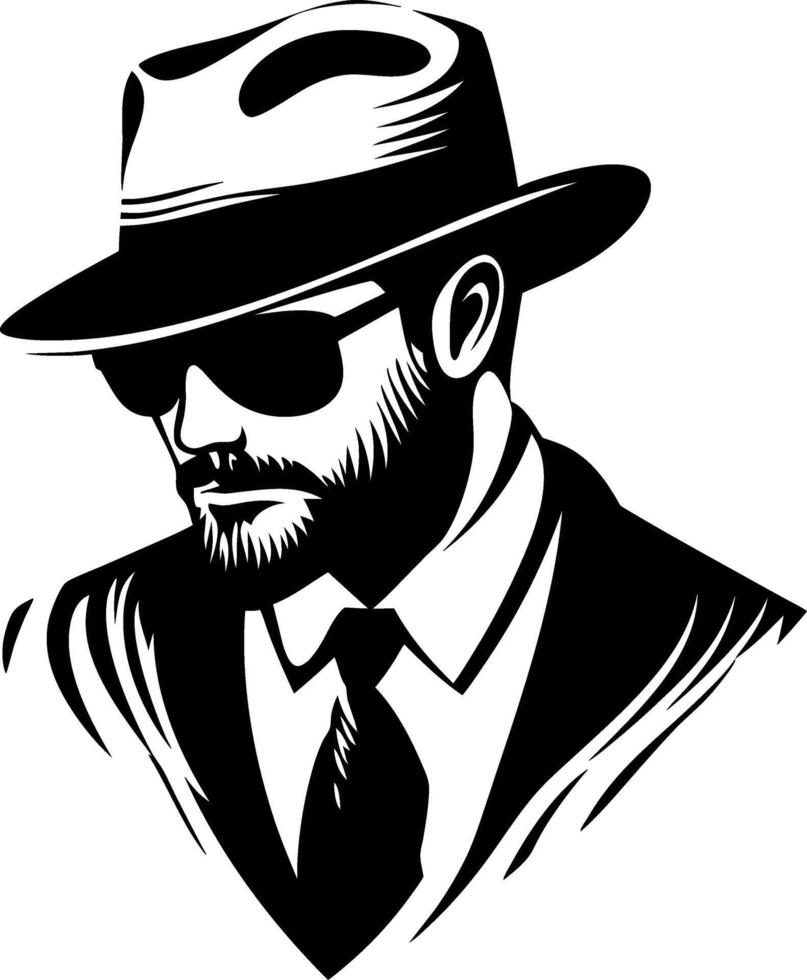 Stylish Man in Sunglasses and Hat Design for Fashion Illustration and Tattoo Ideas vector