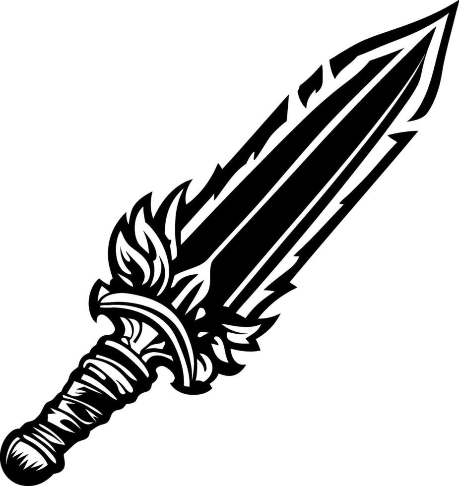 Decorative Sword Illustration for Tattoo Design and Fantasy Art Projects vector