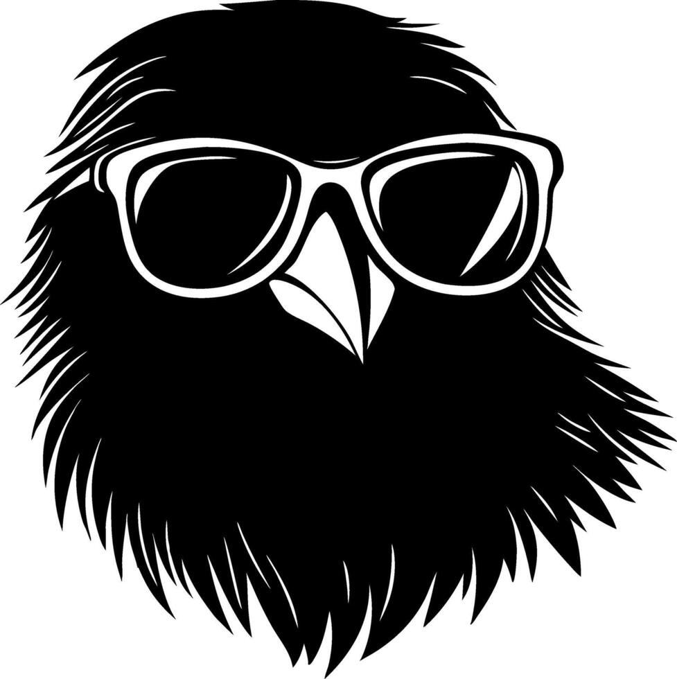 Stylish Bird Wearing Sunglasses Modern Minimalist Illustration for Trendy Decor vector