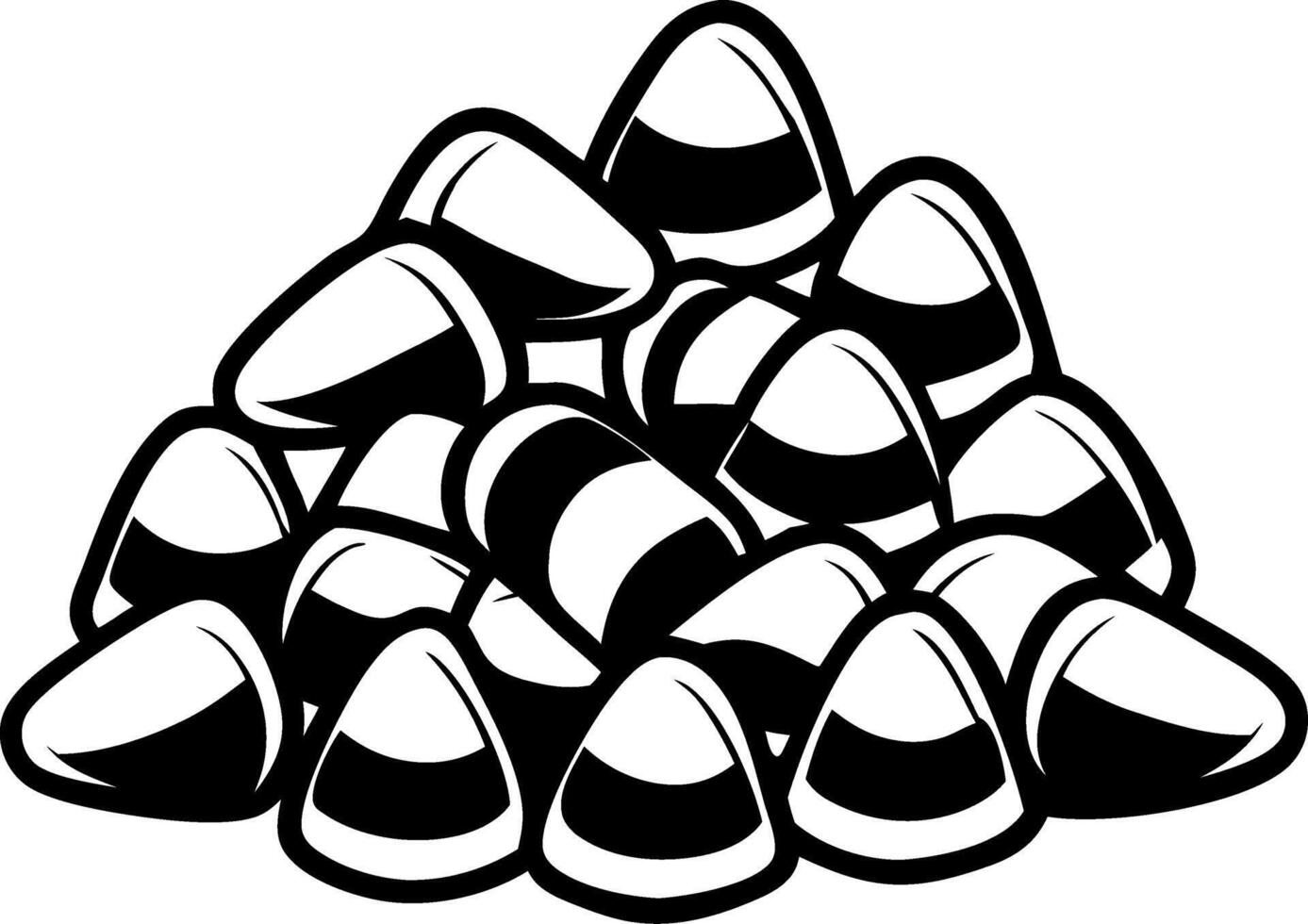Colorful Candy Corn Pile Illustration for Halloween Decorations and Crafts vector