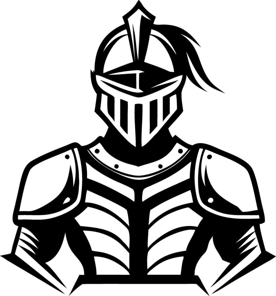 Elegant Knight Armor Design for Tattoo Art and Fantasy Illustrations vector