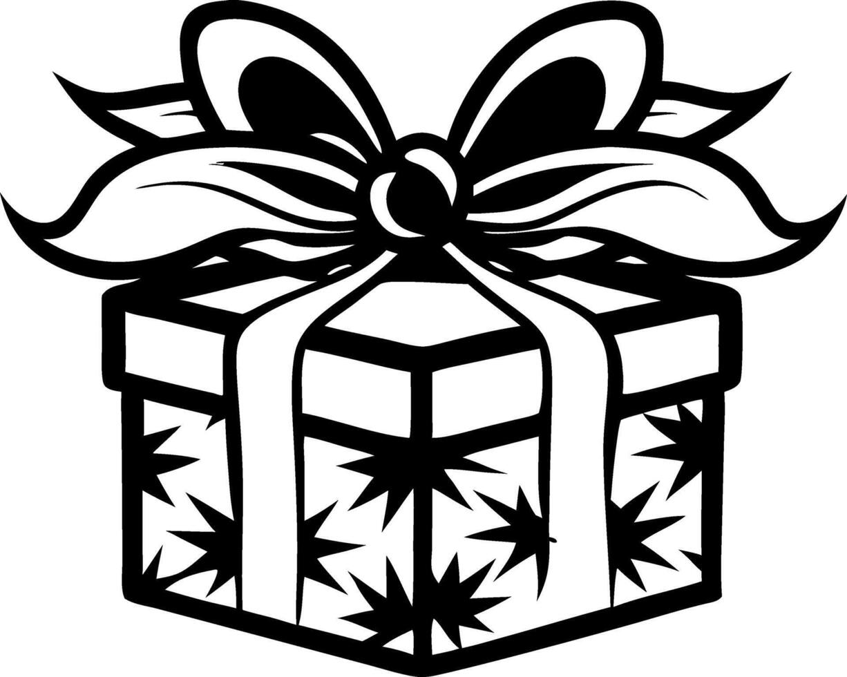 Decorative Gift Box with Ribbon and Stars Ideal for Celebrations and Creative Projects vector