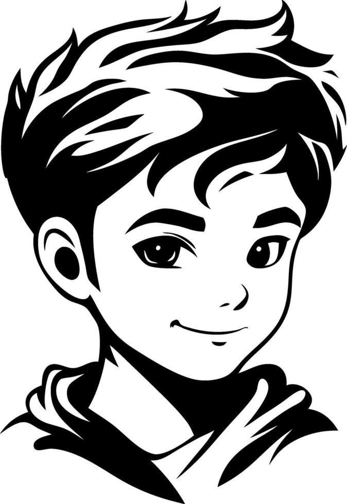 Stylish Boy Portrait Illustration for Tattoos and Graphic Design vector