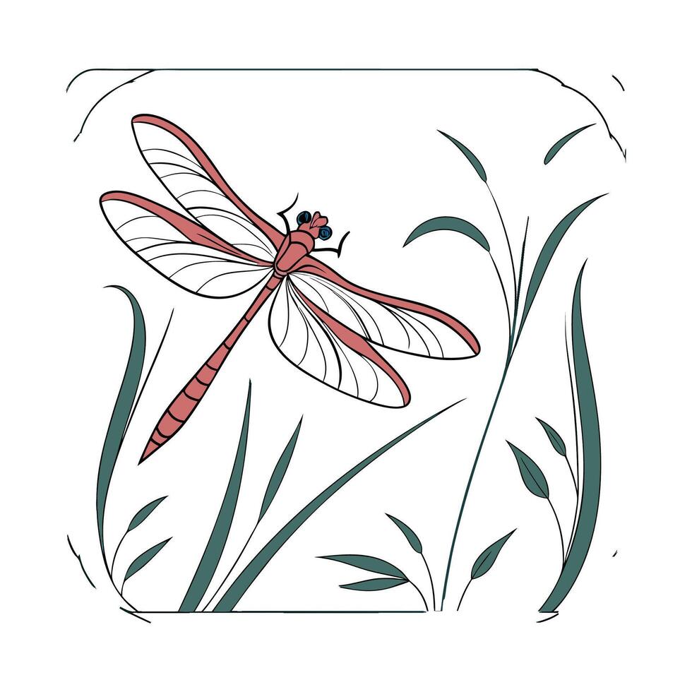 Stylish Dragonfly Graphic 3 on White vector