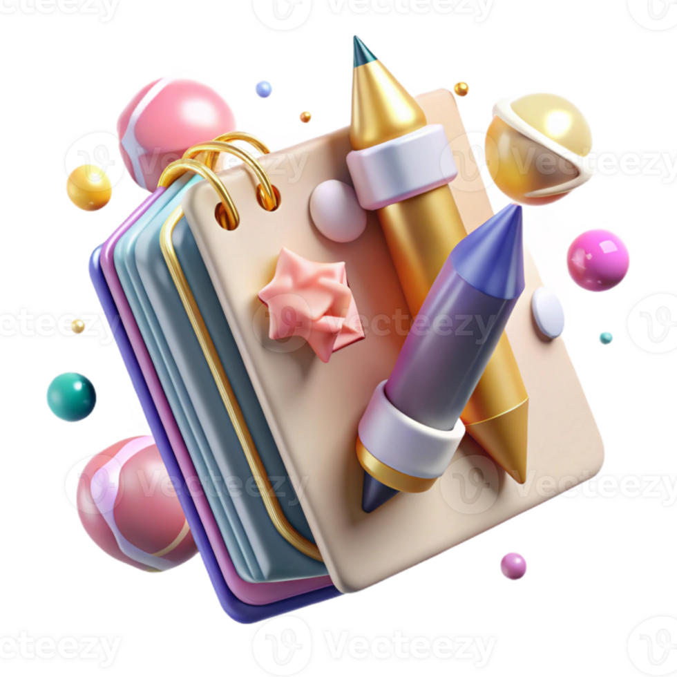 dramatic contemporary Pencil and Notebook Transparent for School Supplies png