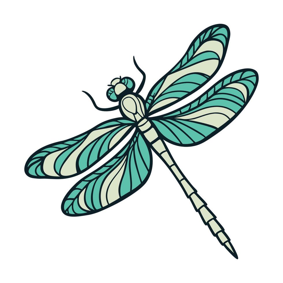 Dragonfly Design 6 on White Background vector