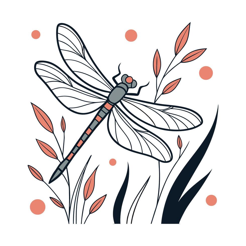 Dragonfly Design 7 on White Background vector