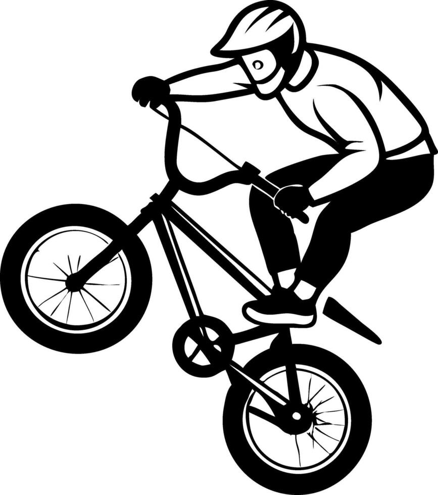 Dynamic BMX Rider Performing Exciting Trick on Bicycle for Sports Enthusiasts and Design vector