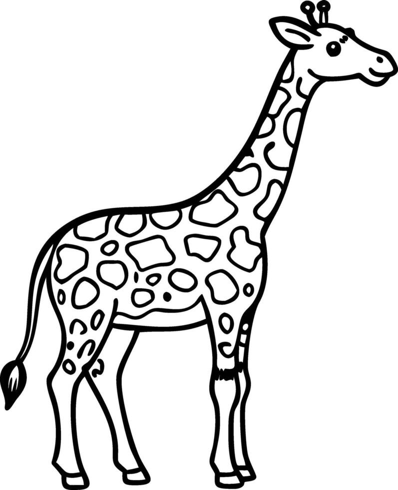 Cute Giraffe Illustration for Kids Coloring Books and Educational Materials vector