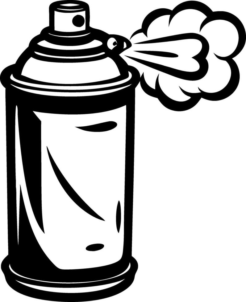Black Spray Paint Can with Stream Emitting for Creative Art and Graffiti Design vector