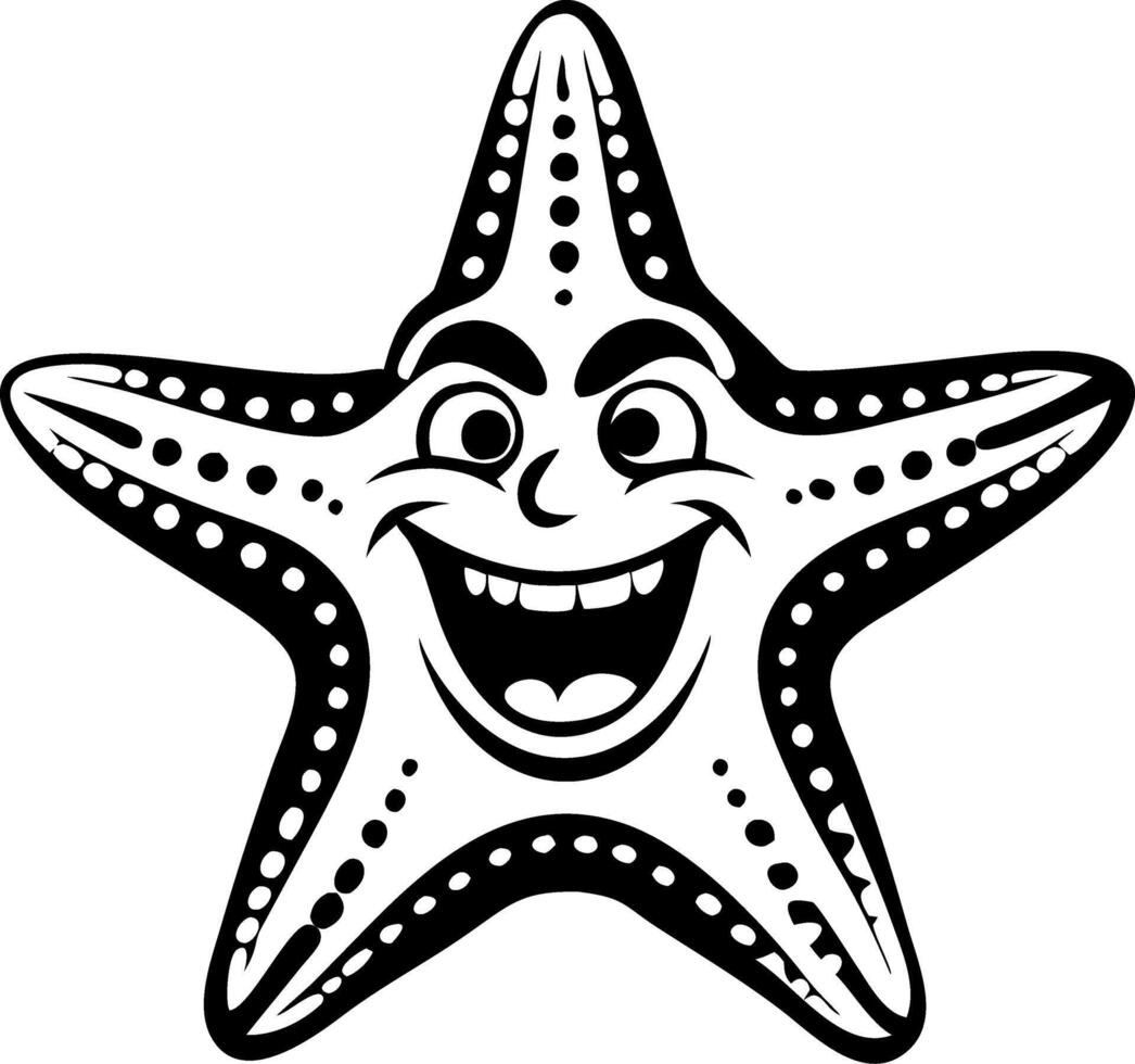 Playful Cartoon Starfish Character with Joyful Expression for Fun Design Projects vector