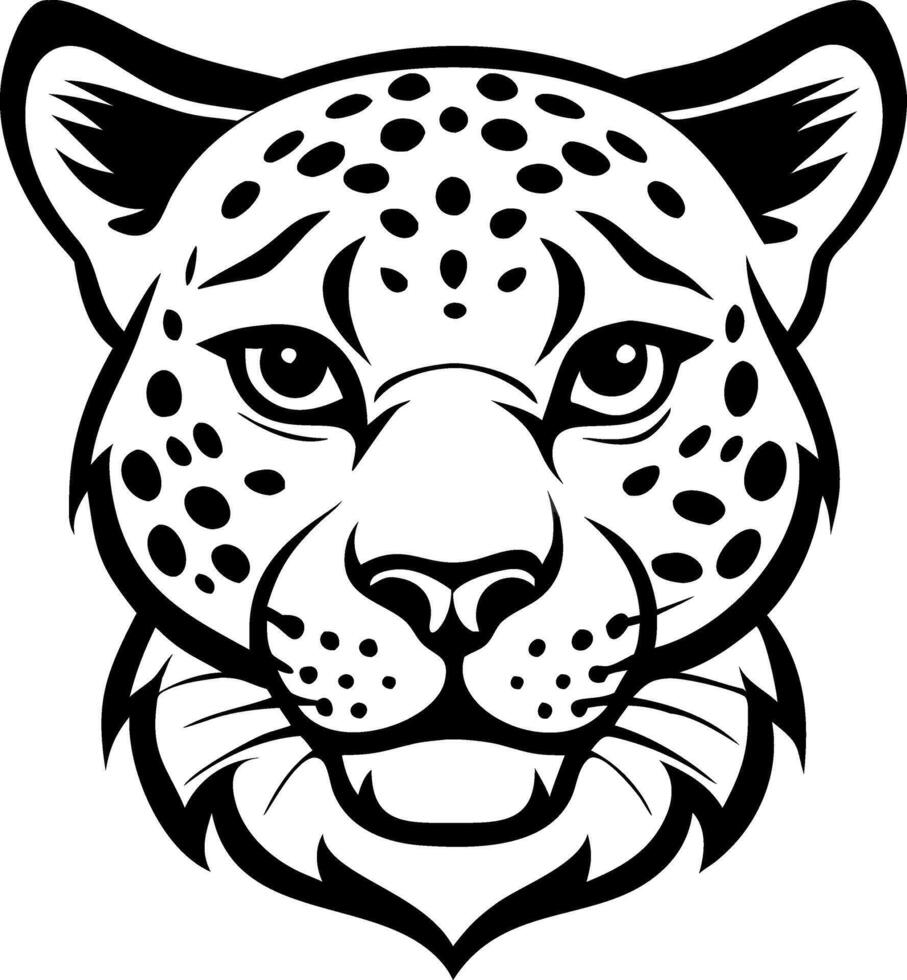 Detailed Leopard Head Illustration for Tattoo Design and Coloring Book Art vector