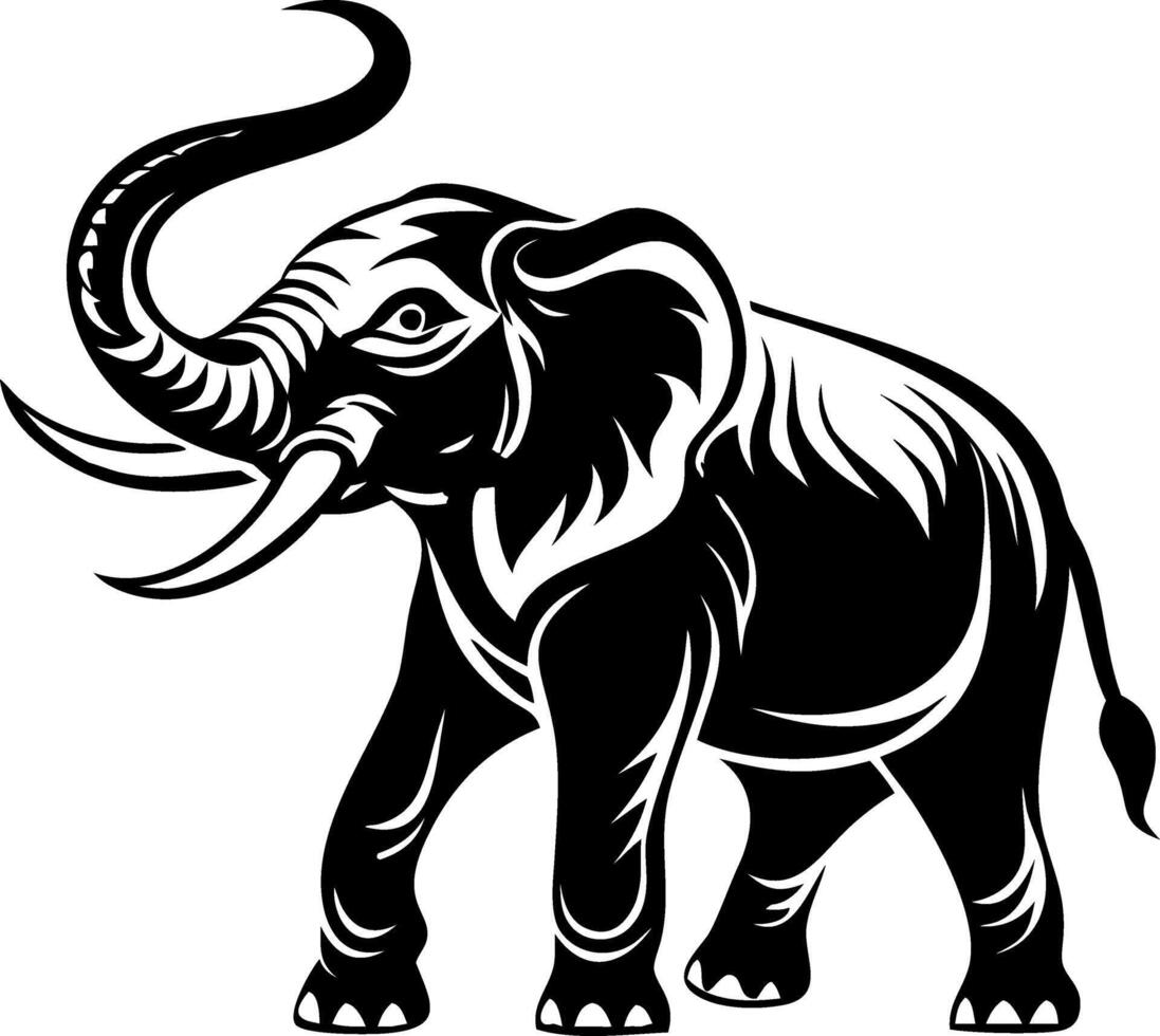 Elegant Black Elephant Design for Tattoos and Home Decor vector