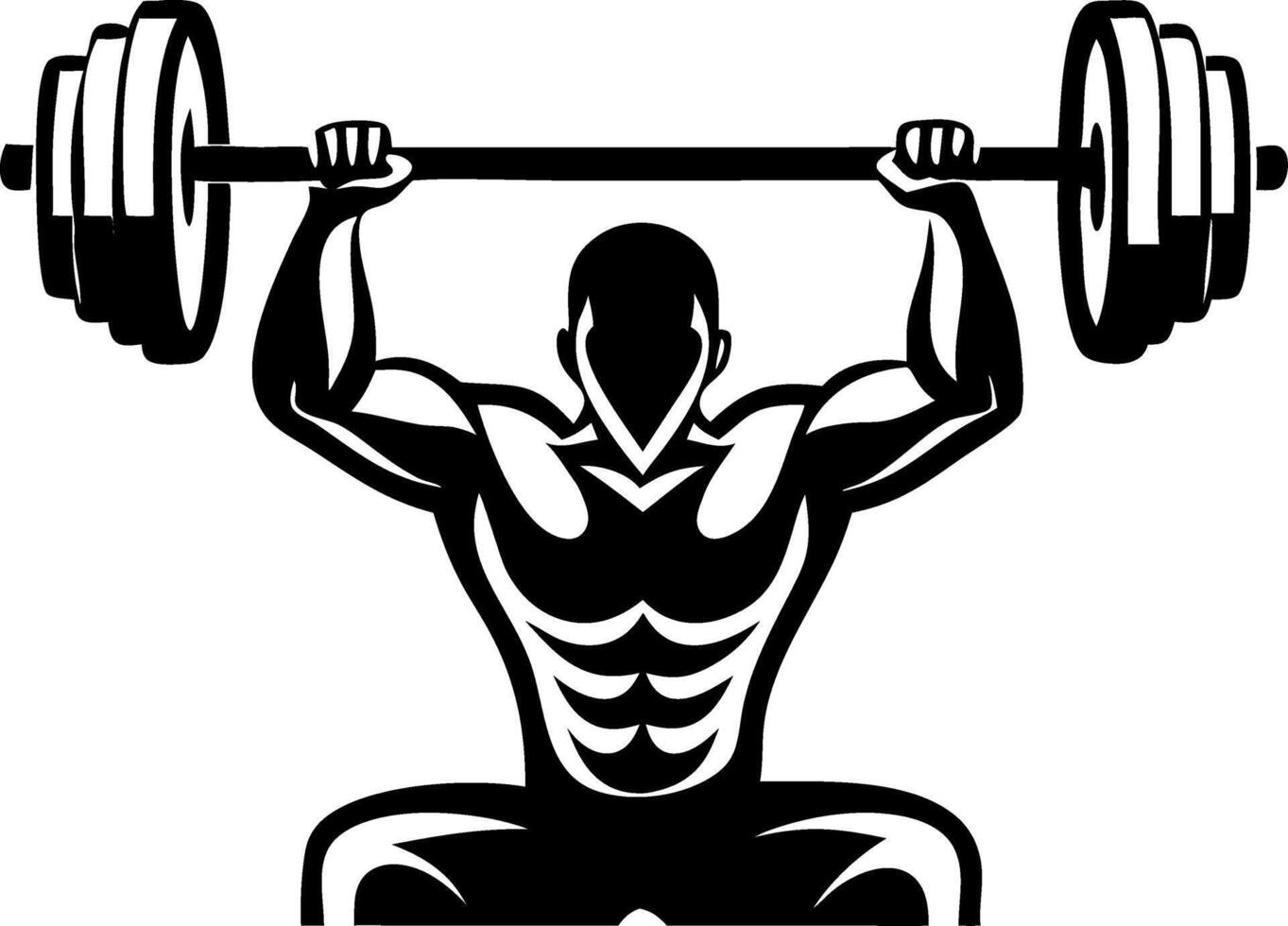 Muscular Athlete Lifting Barbell for Fitness Training and Strength Building Inspiration vector