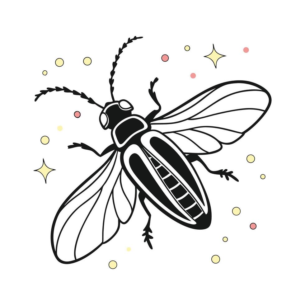 Firefly Character Illustration White Background vector