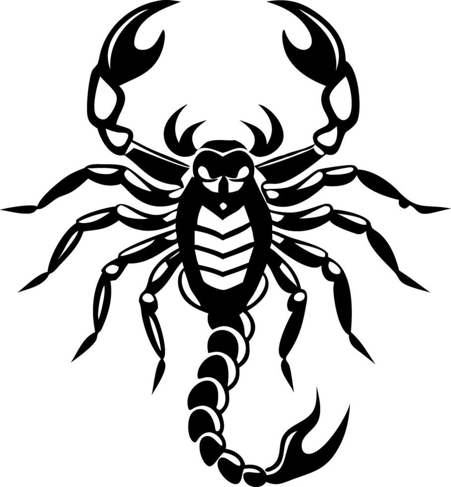 Bold Black Scorpion Art Ideal for Tattoo Designs and Coloring Books vector