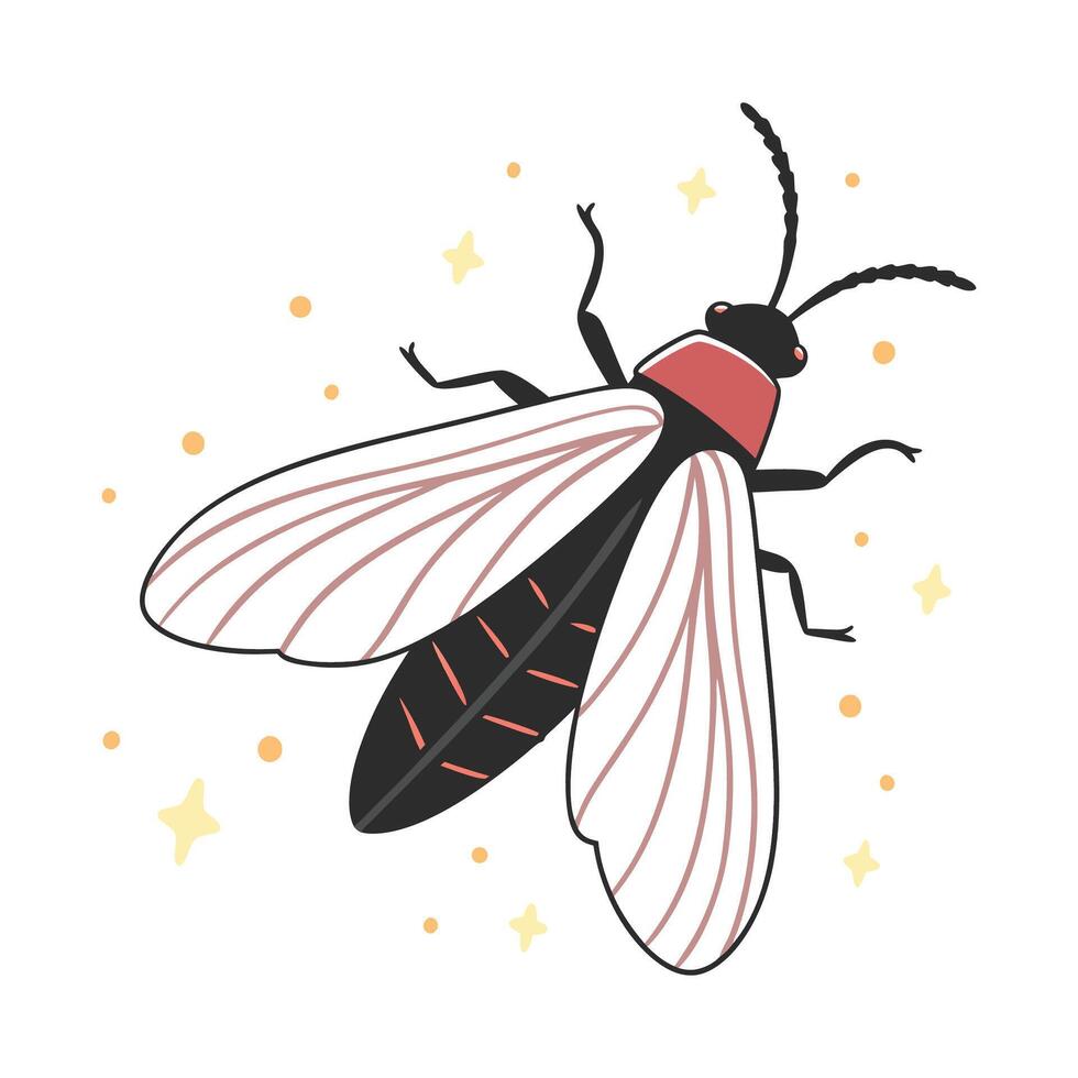 Beautiful Firefly Design on White vector