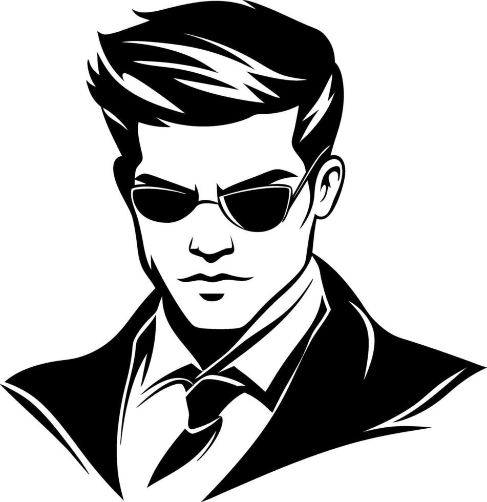 Stylish Male Character with Sunglasses and Suit Ideal for Fashion Themes and Illustrations vector
