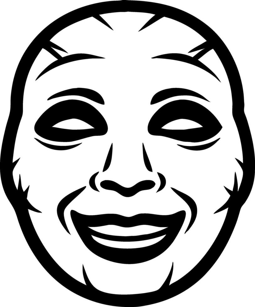 Smiling Abstract Face Design for Tattoos and Coloring Books vector