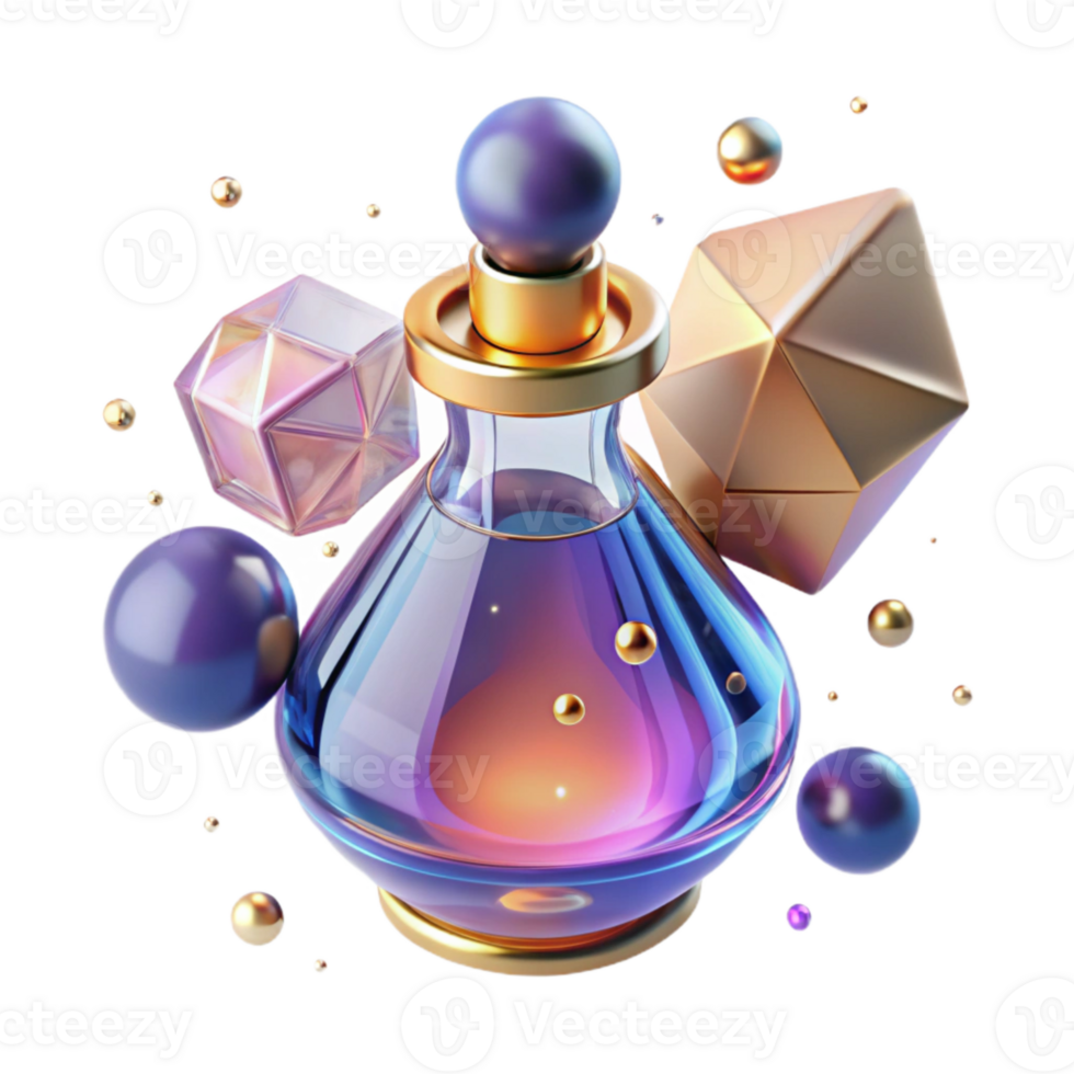 vibrant contemporary Perfume Bottle Elegant Glass Isolated for Fragrance Branding high quality png