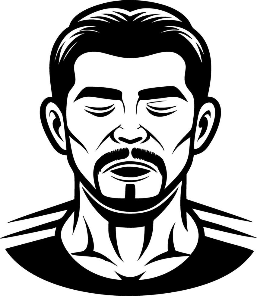Meditative Man with Closed Eyes Illustration for Mindfulness and Wellness Designs vector