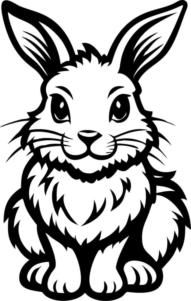 Cute Cartoon Rabbit Illustration for Coloring Books and Creative Designs vector