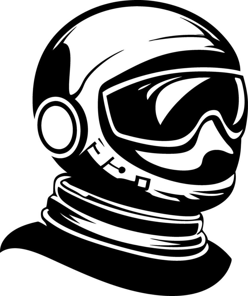 Astronaut Helmet Design Perfect for Space Themed Tattoos and Coloring Pages vector
