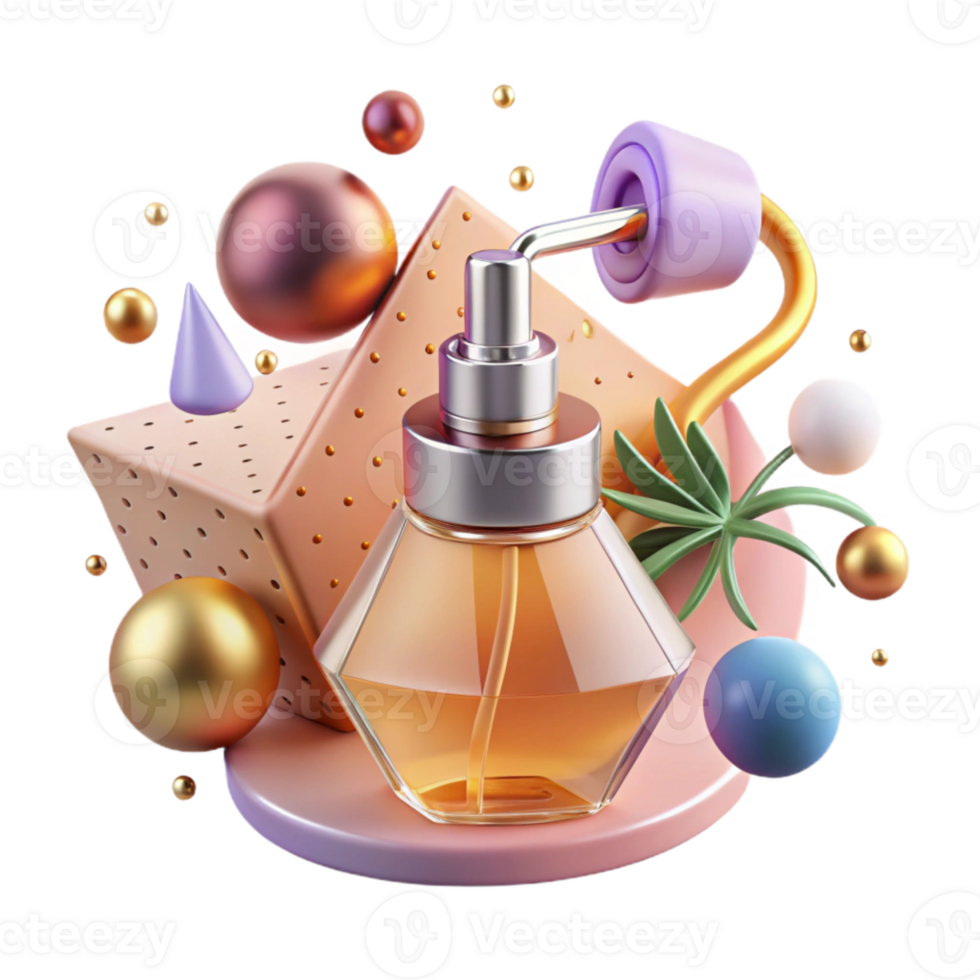 vibrant contemporary Perfume Bottle Spray Nozzle Cutout for Fragrance Packaging professional png