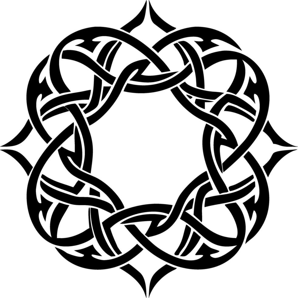 Intricate Black Celtic Knot Design for Tattoo Art and Creative Projects vector